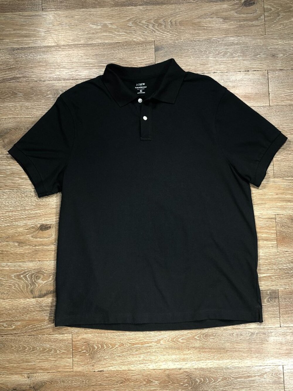 J. CREW Flex Pique Polo Golf Shirt Untucked Black Men's Size XL